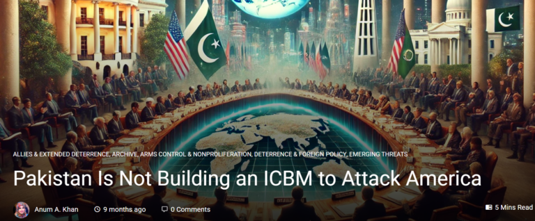 Pakistan Is Not Building an ICBM to Attack America